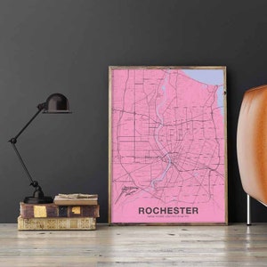 ROCHESTER New York NY USA Poster Color Hometown City Print Modern Home ...