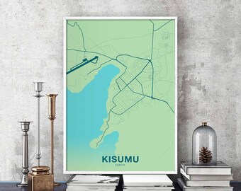 KISUMU Kenya map poster color Hometown City Print Modern Home Decor Office Decoration Wall Art Dorm Bedroom Gift art