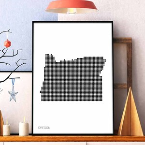 OREGON US State Landkarte minimalistisch schwarz weiss Landkarte Dekor Design modern schweizerisch skandinavisch Einweihungsparty