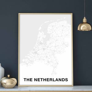 NEDERLAND kaart poster Woonplaats Stad Print Modern Home Decor Kantoor Decoratie Muur Art Slaapzaal Slaapkamer Cadeau