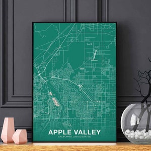 APPLE VALLEY California CA usa poster kleur Woonplaats Stad Print Modern Home Decor Kantoor Decoratie Wall Art Slaapzaal slaapkamer cadeau