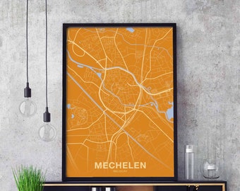 MACHELEN Belgium poster color Hometown City Print Modern Home Decor Office Decoration Wall Art Dorm Bedroom Gift