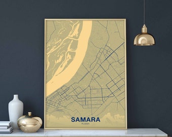 SAMARA Russia poster color Hometown City Print Modern Home Decor Office Decoration Wall Art Dorm Bedroom Gift