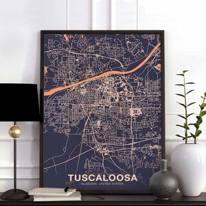 TUSCALOOSA Alabama AL USA poster farbe Hometown City Druck Modernes Wohnkultur Büro Dekoration Wand Kunst Wohnheim Schlafzimmer Geschenk