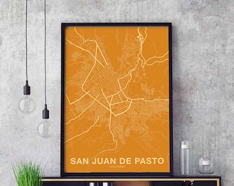SAN JUAN De PASTO Colombia poster color Hometown City Print Modern Home Decor Office Decoration Wall Art Dorm Bedroom Gift