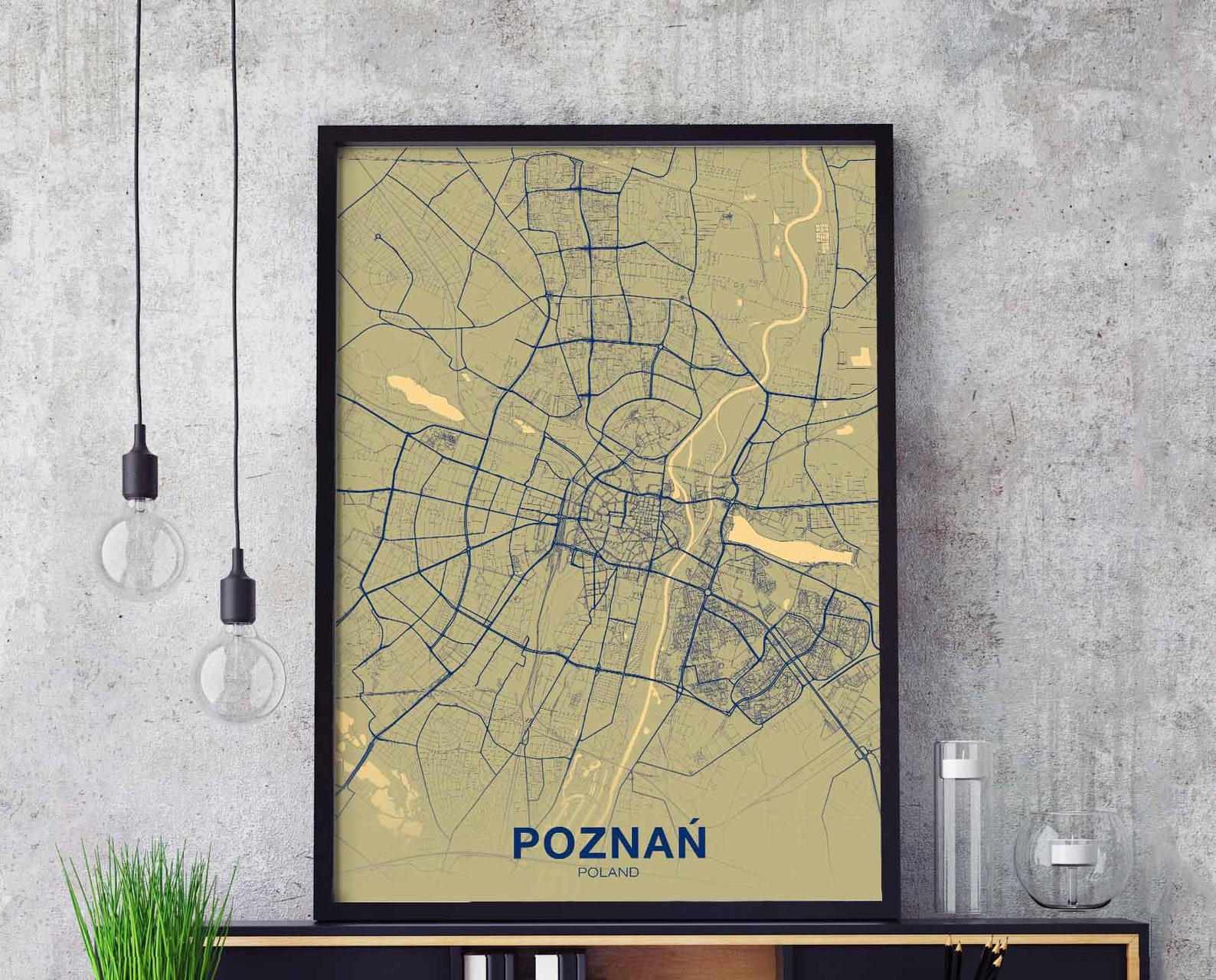 POZNAN/POZNAŃ Poland poster color Hometown City Print Modern Etsy