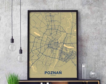 POZNAN/POZNAŃ Poland poster color Hometown City Print Modern Home Decor Office Decoration Wall Art Dorm Bedroom Gift