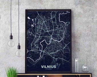 VILNIUS Lithuania poster color Hometown City Print Modern Home Decor Office Decoration Wall Art Dorm Bedroom Gift
