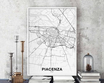 PIACENZA Italy map poster Hometown City Print Modern Home Decor Office Decoration Wall Art Dorm Bedroom Gift