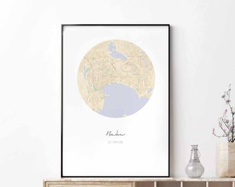 BAKU Azerbaijan map poster wall decor design modern minimal nordic travel bedroom home art vintage retro dorm nursery housewarming