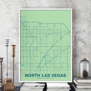 NORTH LAS VETAS Nevada nv usa poster color Hometown City Print Modernes Wohnkultur Büro Dekoration Wand Kunst Wohnheim Schlafzimmer Geschenk