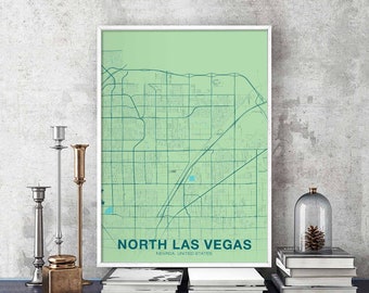 NORTH LAS VEGAS Nevada nv usa poster color Hometown City Print Modern Home Decor Office Decoration Wall Art Dorm Bedroom Gift