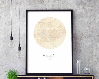 RAMADI Iraq map poster wall decor design modern minimal nordic travel bedroom home art vintage retro dorm nursery housewarming