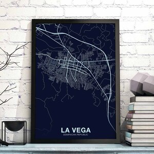 LA VEGA Dominicaanse Republiek kaart poster kleur Woonplaats Stad Print Modern Home Decor Kantoor Decoratie Wall Art Slaapzaal slaapkamer cadeau