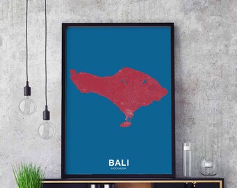 BALI Indonesia poster color Hometown City Print Modern Home Decor Office Decoration Wall Art Dorm Bedroom Gift