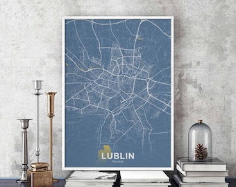 LUBLIN Poland poster color Hometown City Print Modern Home Decor Office Decoration Wall Art Dorm Bedroom Gift