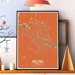 REIMS France map poster black white Hometown City Print Modern Home Decor Office Decoration Wall Art Dorm Bedroom Gift