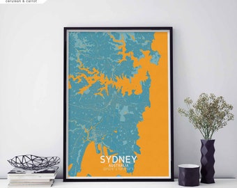 SYDNEY Australia map poster black white wall decor design modern scandinavian minimal nordic housewarming travel bedroom