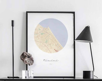 RIMINI Italy map poster wall decor design modern minimal nordic travel bedroom home art vintage retro dorm nursery housewarming