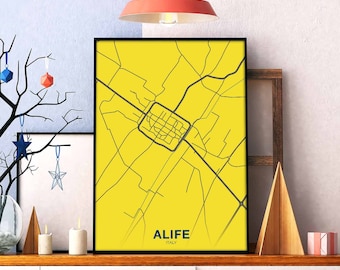 ALIFE Italy map poster color Hometown City Print Modern Home Decor Office Decoration Wall Art Dorm Bedroom Gift