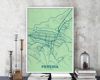 PEREIRA Colombia poster color Hometown City Print Modern Home Decor Office Decoration Wall Art Dorm Bedroom Gift