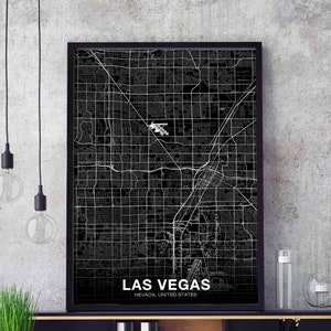 LAS VETAS Nevada Nevada Karte Poster schwarz weiß Hometown City Print Modernes Wohndekor Büro Dekoration Wand Kunst Wohnheim Schlafzimmer Geschenk