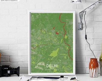 DELHI India map poster black white Hometown City Print Modern Home Decor Office Decoration Wall Art Dorm Bedroom Gift