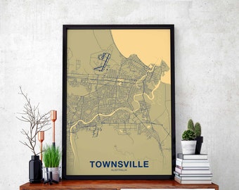 TOWNSVILLE Australia poster color Hometown City Print Modern Home Decor Office Decoration Wall Art Dorm Bedroom Gift