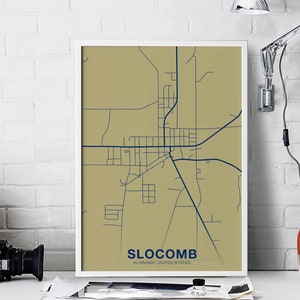 SLOCOMB Alabama AL USA Poster Farbe Hometown City Print Moderne Wohnkultur Büro Dekoration Wand Kunst Wohnheim Schlafzimmer Geschenk