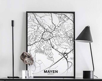 MAYEN Germany map poster Hometown City Print Modern Home Decor Office Decoration Wall Art Dorm Bedroom Gift