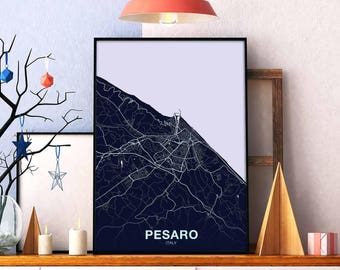 PESARO Italy map poster color Hometown City Print Modern Home Decor Office Decoration Wall Art Dorm Bedroom Gift