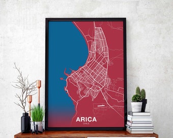 ARICA Chile poster color Hometown City Print Modern Home Decor Office Decoration Wall Art Dorm Bedroom Gift