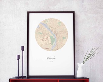 OMSK Russia map poster wall decor design modern minimal nordic travel bedroom home art vintage retro dorm nursery housewarming