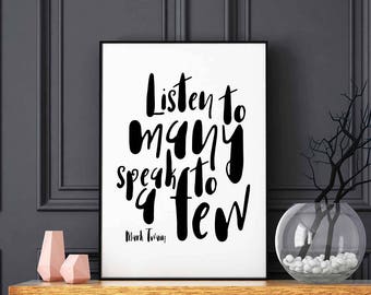 Clever as the devil and pretty as hell poster black white wall decor design modern motto minimal nordic typography digital