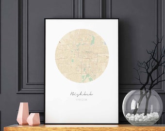 BISHKEK Kyrgyzstan map poster wall decor design modern minimal nordic travel bedroom home art vintage retro dorm nursery housewarming