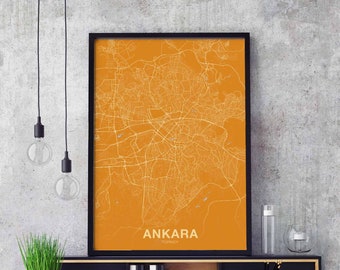 ANKARA Turkey poster color Hometown City Print Modern Home Decor Office Decoration Wall Art Dorm Bedroom Gift