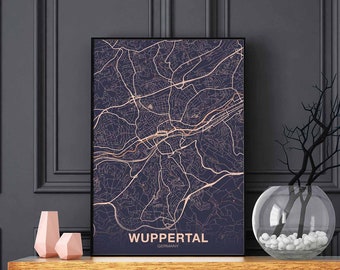 WUPPERTAL Germany poster color Hometown City Print Modern Home Decor Office Decoration Wall Art Dorm Bedroom Gift