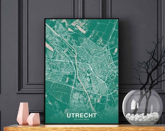 UTRECHT Netherlands poster color Hometown City Print Modern Home Decor Office Decoration Wall Art Dorm Bedroom Gift