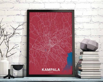 KAMPALA Uganda poster color Hometown City Print Modern Home Decor Office Decoration Wall Art Dorm Bedroom Gift