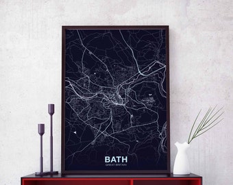 BATH Great Britain poster color Hometown City Print Modern Home Decor Office Decoration Wall Art Dorm Bedroom Gift