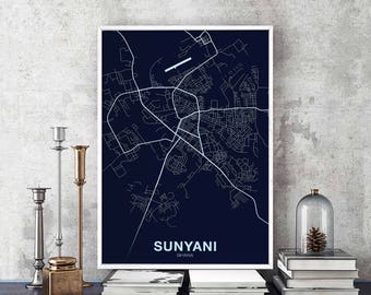 SUNYANII Ghana map poster color Hometown City Print Modern Home Decor Office Decoration Wall Art Dorm Bedroom Gift