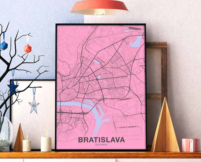 BRATISLAVA Slovakia Poster Color Hometown City Print Modern Etsy