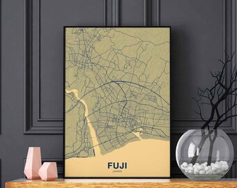 FUJI Japan map poster color Hometown City Print Modern Home Decor Office Decoration Wall Art Dorm Bedroom Gift