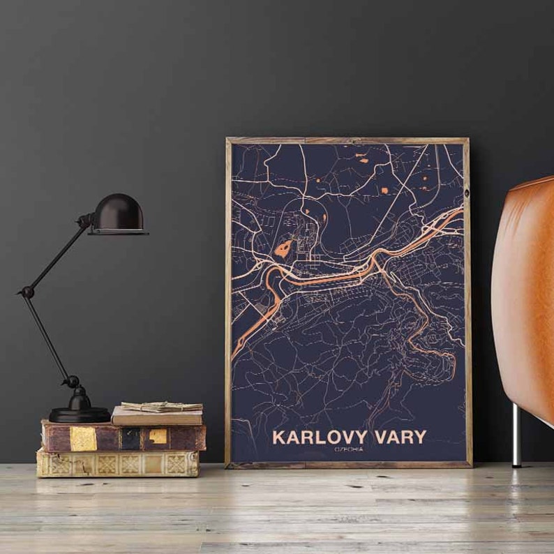 KARLOVY VARY Czechia Poster Color Hometown City Print Modern Etsy
