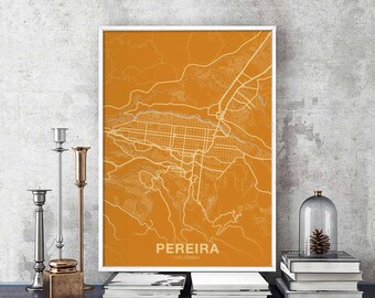 PEREIRA Colombia poster color Hometown City Print Modern Home Decor Office Decoration Wall Art Dorm Bedroom Gift