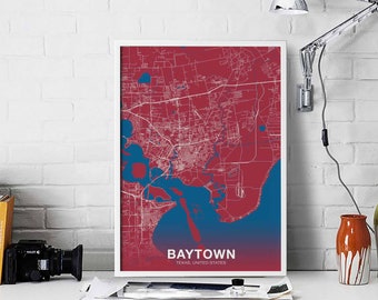 BAYTOWN Texas TX USA poster color Hometown City Print Modern Home Decor Office Decoration Wall Art Dorm Bedroom Gift
