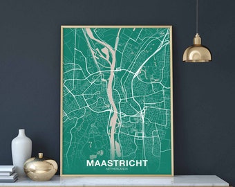 MAASTRICHT Netherlands map poster color Hometown City Print Modern Home Decor Office Decoration Wall Art Dorm Bedroom Gift