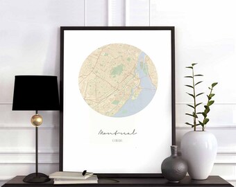MONTREAL Canada map poster wall decor design modern minimal nordic travel bedroom home art vintage retro dorm nursery housewarming