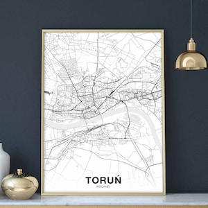 TORUŃ Torun pologne carte affiche ville natale ville impression moderne décor à la maison bureau décoration mur art dortoir chambre cadeau