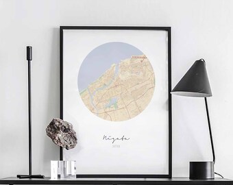 NIGATA Japan map poster wall decor design modern minimal nordic travel bedroom home art vintage retro dorm nursery housewarming